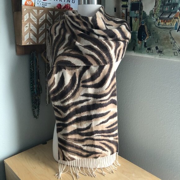 Nordstrom Cashmere Animal Print Scarf - Picture 1 of 11